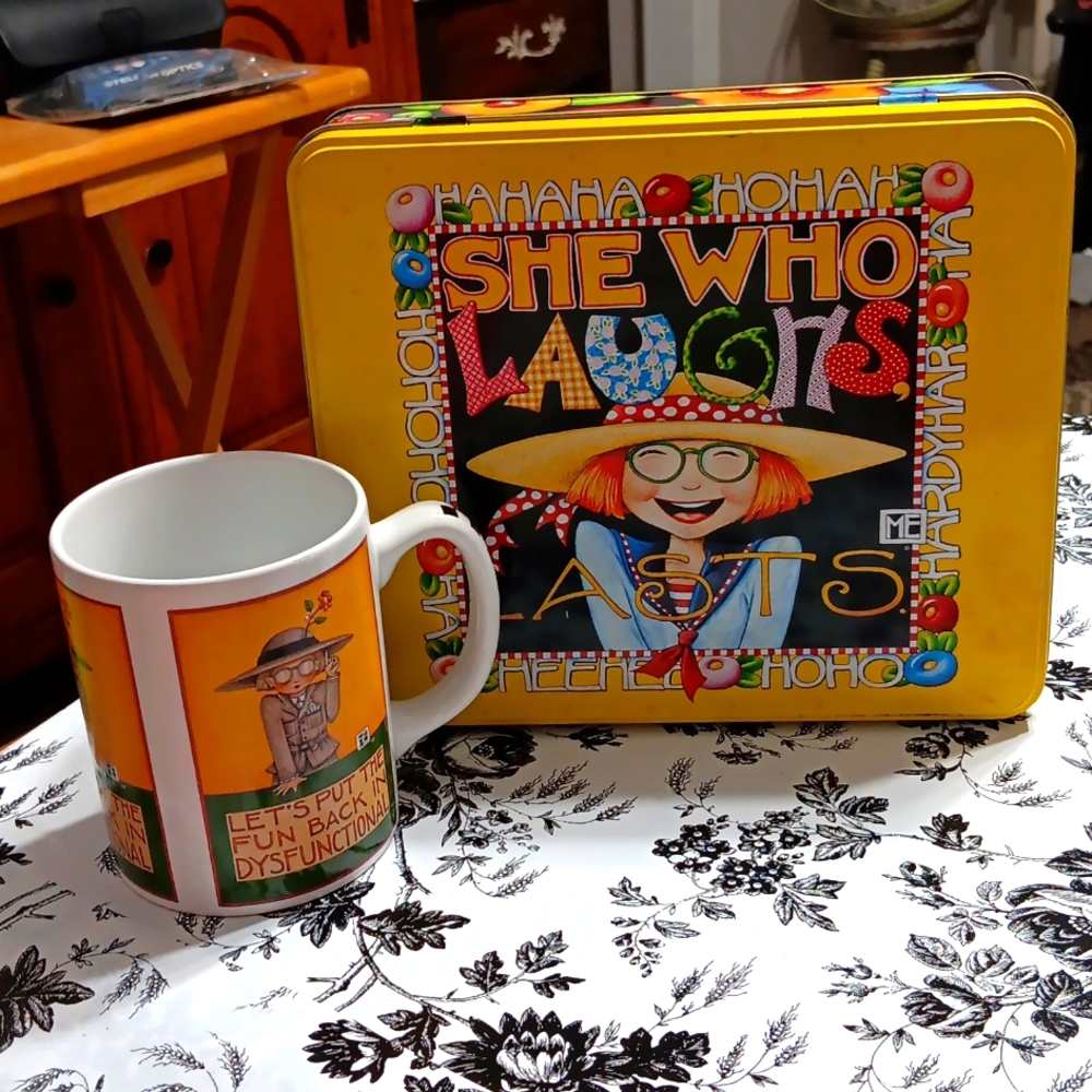 Mary Engelbreit VINTAGE Tin & Matching Mug
